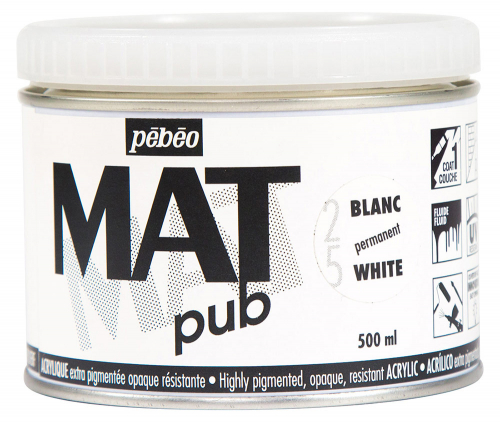 Краска акриловая PEBEO экстра матовая Mat Pub №1 500 мл