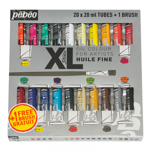 Краска масляная PEBEO набор XL с кистью 20 цв. 20 мл 920221
