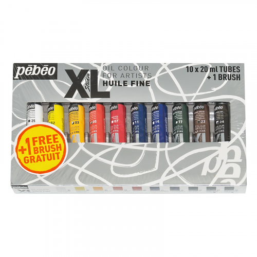 Краска масляная PEBEO набор XL с кистью 10 цв. 20 мл 920111
