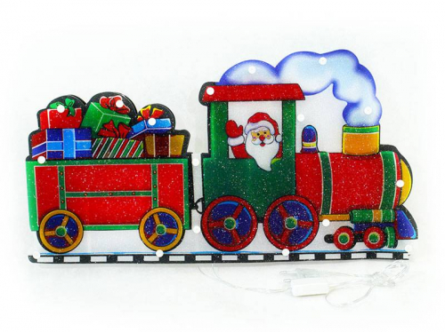 Гирлянда-панно Дед Мороз в поезде 44*24см