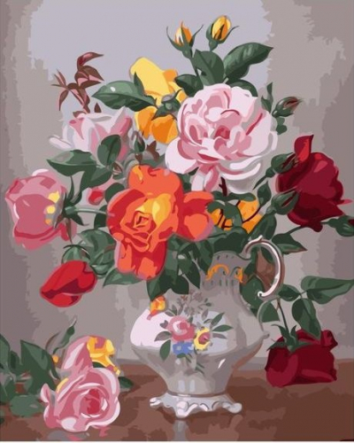 Картина по номерам 40х50 Цветы в вазе
