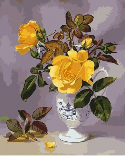 Картина по номерам 40х50 Желтые розы