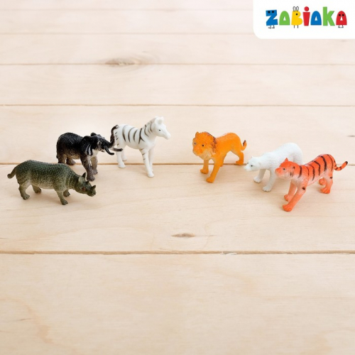 ZABIAKA Развивающий набор: животные и кинетический песок «Животные Африки»