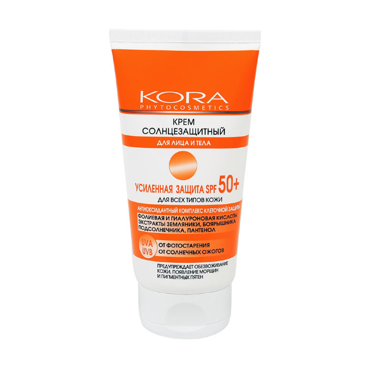 КОРА Крем солнцезащитный для лица и тела SPF 50+ 150 мл