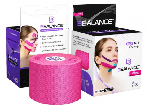 Тейп для лица BB FACE TAPE™ 5 см × 5 м шелк розовый