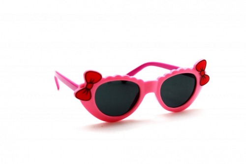детские солнцезащитные очки 2 бантика розовый малиновый