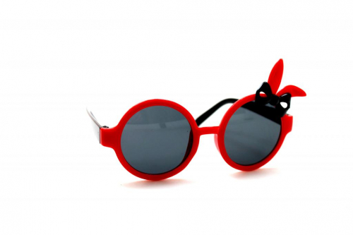детские солнцезащитные очки круглый заяц красный черный бант