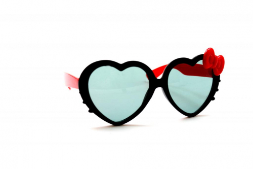 детские солнцезащитные очки сердце-шипы черный красный бант