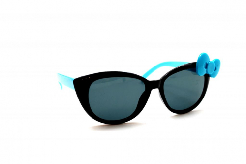 детские солнцезащитные очки черный голубой бант