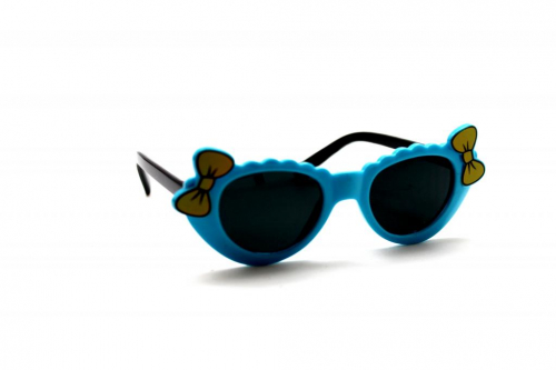 детские солнцезащитные очки 2 бантика голубой черный