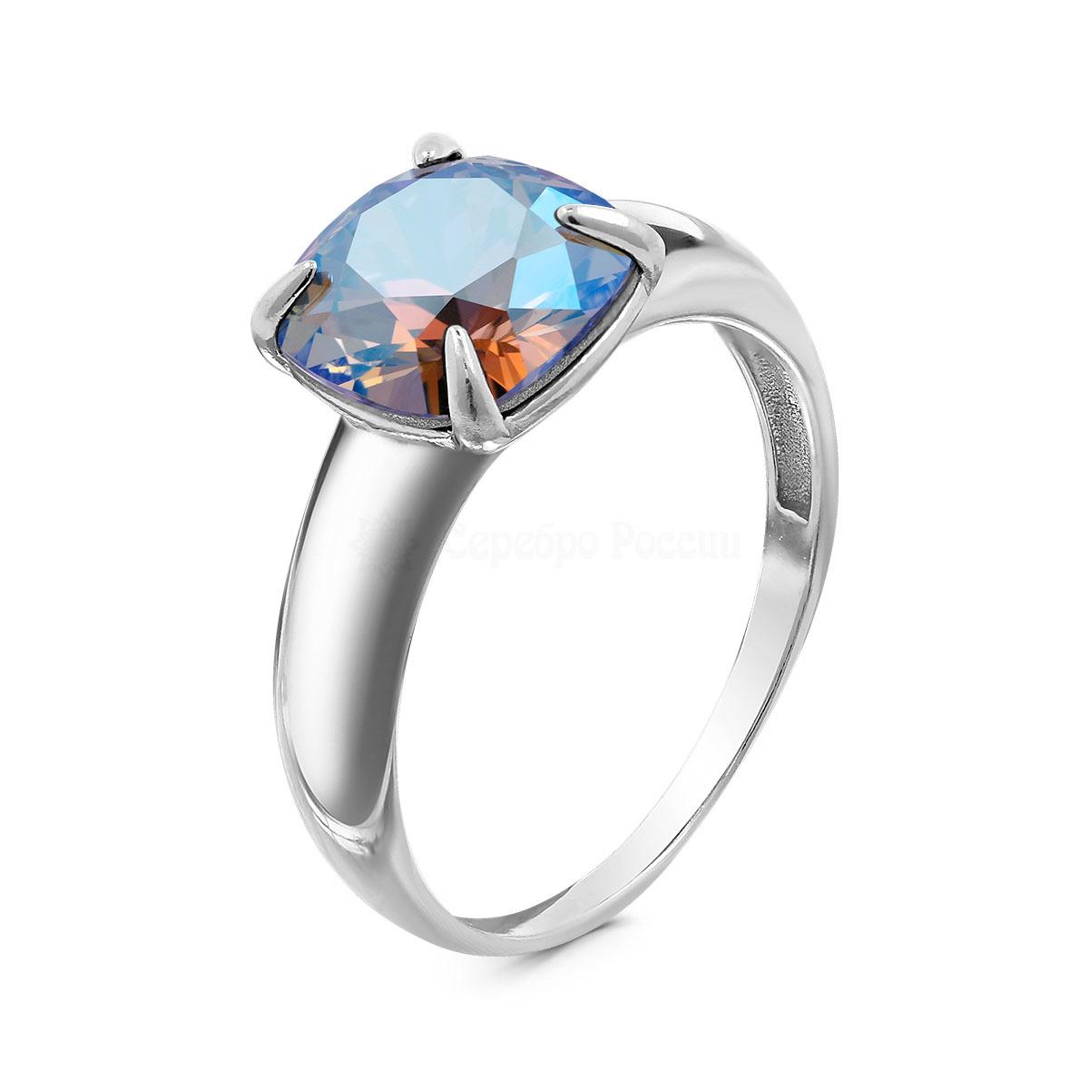 Серьги из серебра с кристаллами Swarovski Сияющий светло-голубой родированные 925 пробы с-016-211SHIM