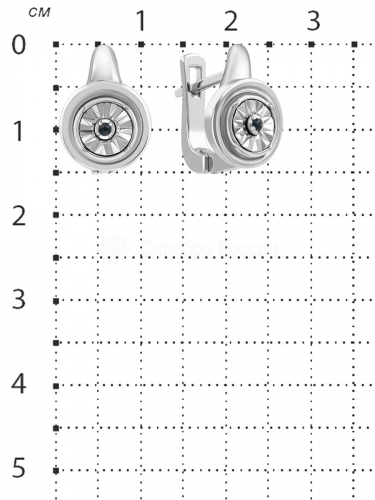 Серьги из серебра с синим сапфиром родированные 925 пробы SE01992B-SP