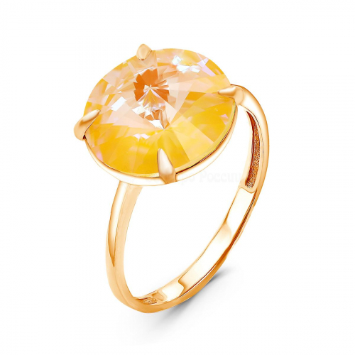 Серьги из золочёного серебра с кристаллами Swarovski Солнечный свет 925 пробы с-002з-001L141D