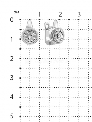 Серьги из серебра с бриллиантами родированные 925 пробы SE01992I3