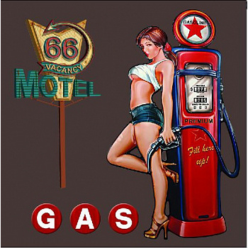 Картина на холсте Innova 40x40 Pin Up Girl Gasoline c LED подстветкой FP00279