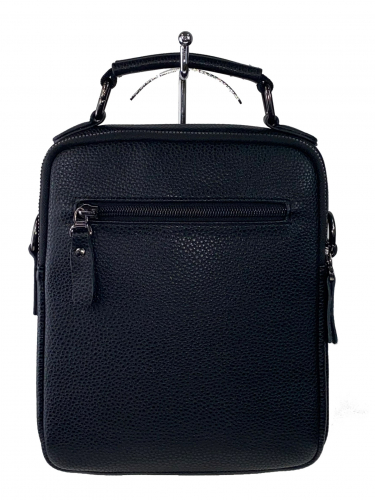 Мужская сумка-планшет из фактурной натуральной кожи, цвет чёрный