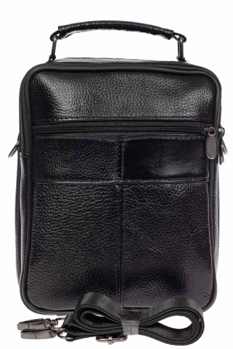 Мужская сумка под документы из натуральной кожи, цвет чёрный