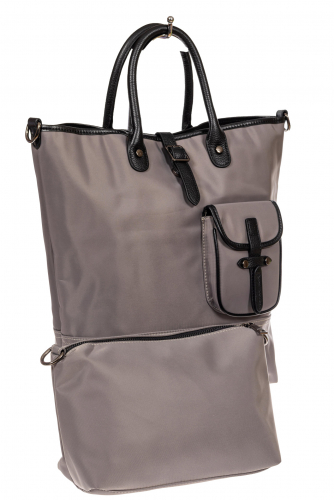 Текстильная женская сумка тоут, цвет серый