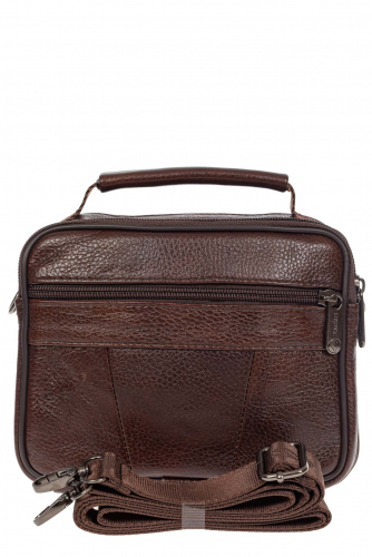 Небольшая мужская сумка под документы из натуральной кожи, цвет коричневый