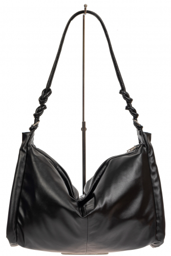 Большая женская сумка из мягкой искусственной кожи, цвет чёрный