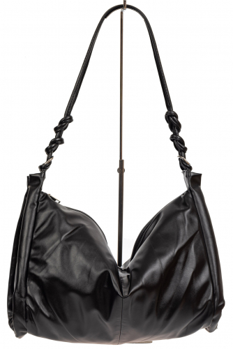 Большая женская сумка из мягкой искусственной кожи, цвет чёрный