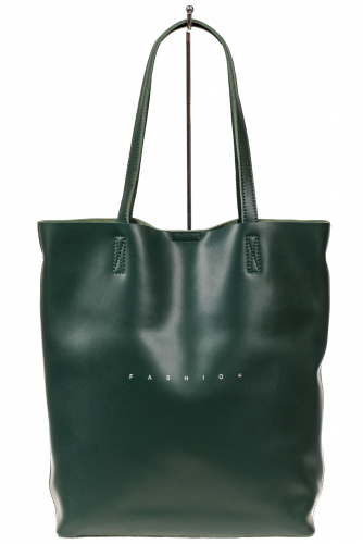 Кожаная сумка шоппер, цвет зелёный