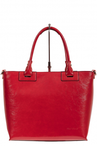 Кожаная сумка-тоут, цвет красный