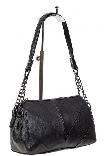 Маленькая женская сумка из искусственной кожи с геометрической строчкой, цвет чёрный