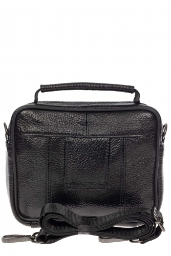 Мужская сумка-барсетка из фактурной натуральной кожи, цвет чёрный