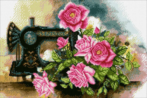 Алмазная вышивка М268 Розовое настроение - мозаика (Паутинка)
