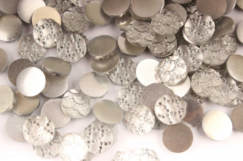Стразовые серединки пластик (серебро), 10мм, упак. 100 шт( +- 5) В наличии