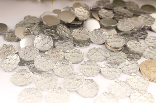 Стразовые серединки пластик (серебро), 14мм, упак. 100 шт( +- 5) В наличии