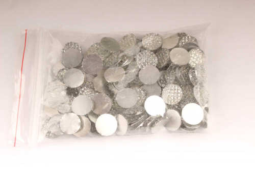 Стразовые серединки пластик (серебро), 10мм, упак. 100 шт( +- 5) В наличии