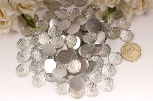 Стразовые серединки пластик (серебро), 14мм, упак. 100 шт( +- 5) В наличии