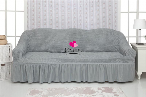 Чехол на трехместный диван с оборкой серый 216, Характеристики