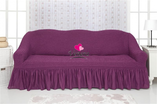 Чехол на трехместный диван с оборкой фиолетовый 225, Характеристики