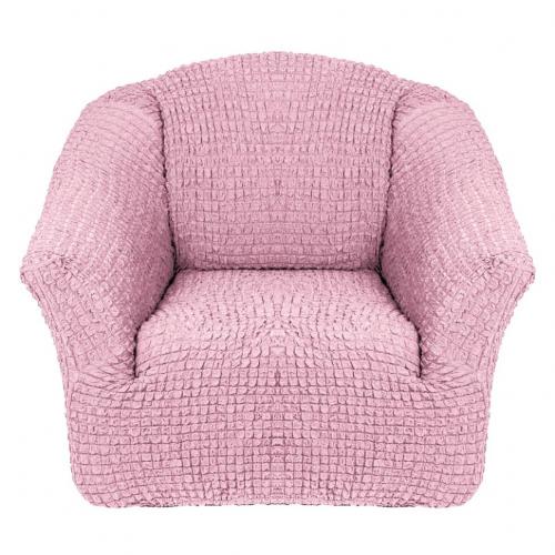 Чехол натяжной для кресла без юбки розовый