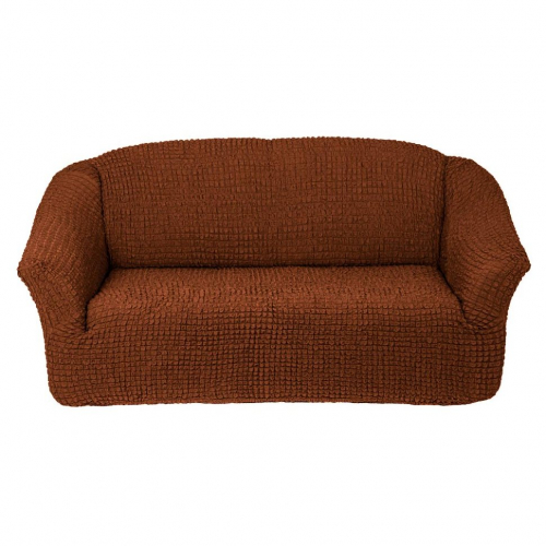 Чехол на диван на резинке без оборки корица