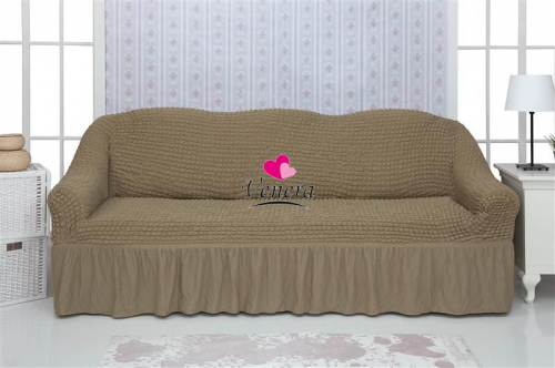 Чехол на трехместный диван с оборкой хаки 220, Характеристики