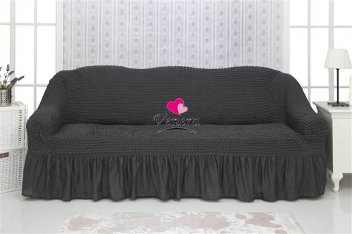Чехол на трехместный диван с оборкой асфальт 229, Характеристики