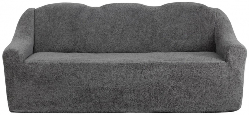 Мягкий плюшевый чехол на диван Мишка темно серый