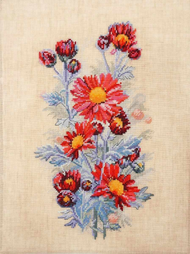 04.004.05 Красные хризантемы