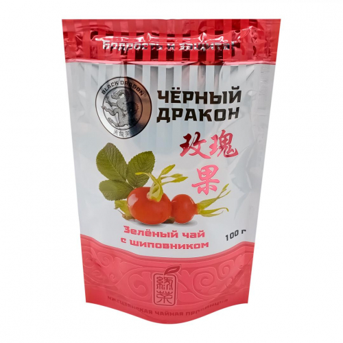 BLACK DRAGON Green tea with rosehip Чай Зеленый с Шиповником 100г