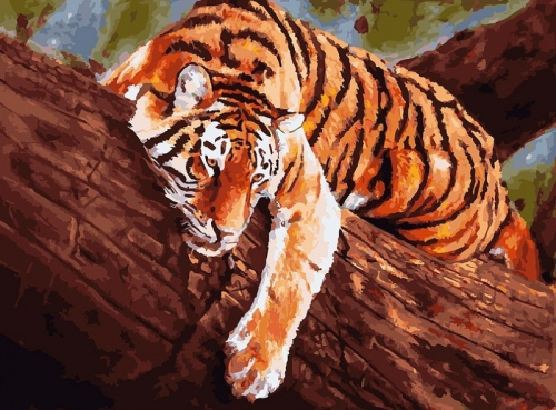 364-AS Тигр на дереве (Белоснежка)