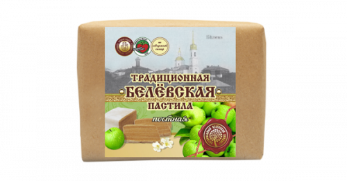 Традиционная  Белёвская  пастила  постная  (без сахара) пергамент  200 грамм