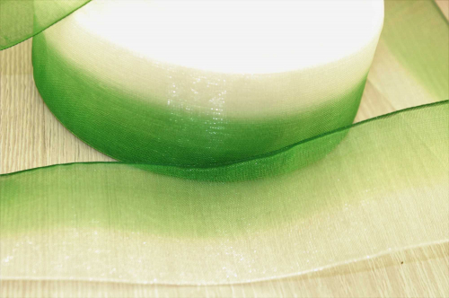 Органза градиент (зеленый), 40мм * 50 ярдов(+-1) В наличии