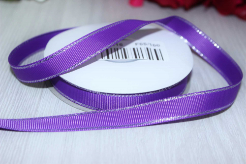 Репсовая лента с люрексом (фиолетовый, серебро), 12мм * 20 ярдов (+-1) В наличии