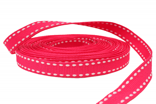 Декоративная лента с прострочкой (розовый), 10мм * 6 ярдов В наличии