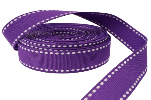 Декоративная лента с прострочкой (фиолетовый), 15мм * 6 ярдов В наличии