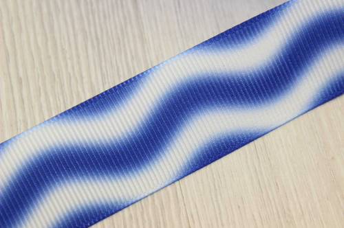Репсовая лента градиент (синий), 25 мм* 25 ярдов(+-1) В наличии
